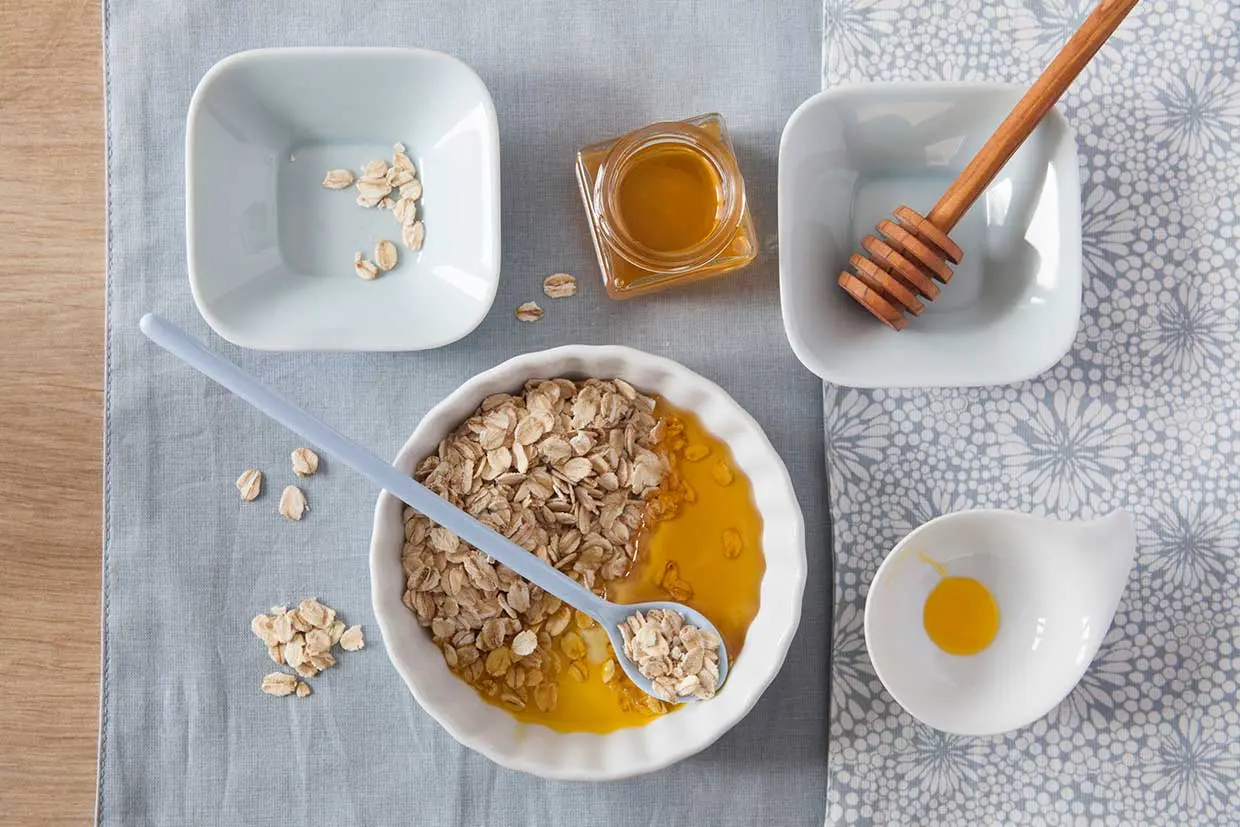 Preparing Exfoliating Mask with Oatmeal