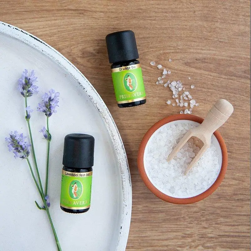 Ingredients and utensils for Aromatherapy Bath: Relax