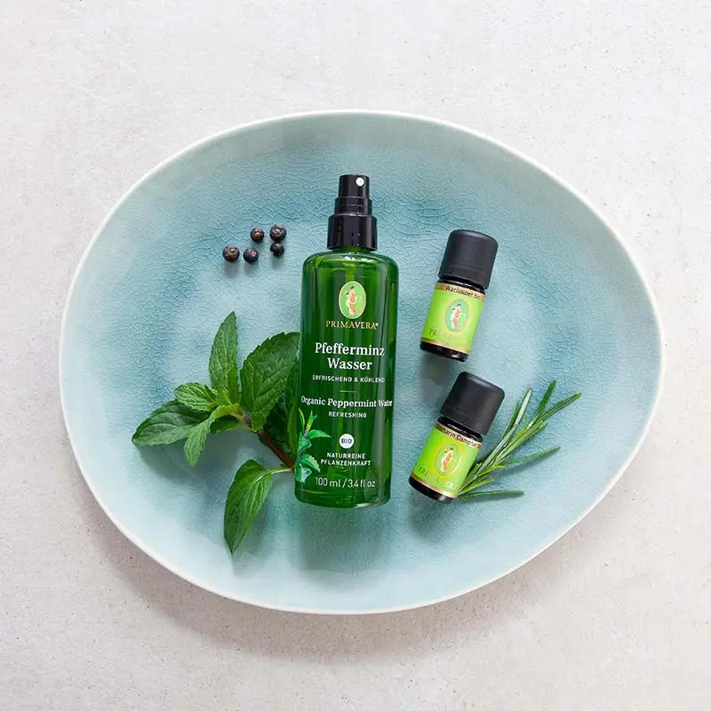 Ingredients and utensils for Refreshing Leg Spray