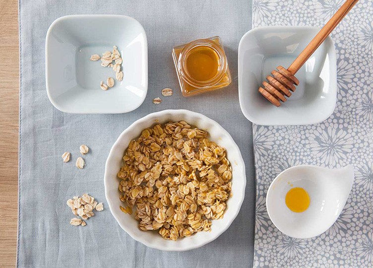 Peelingmaske mit Haferflocken